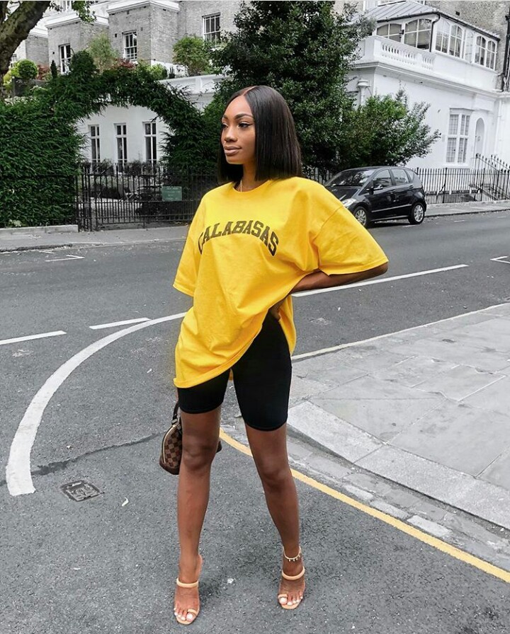 biker shorts with oversized shirt